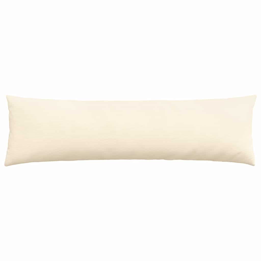 Sofa Pillows 2 pcs Cream 145 x 40 cm Corduroy Fabric